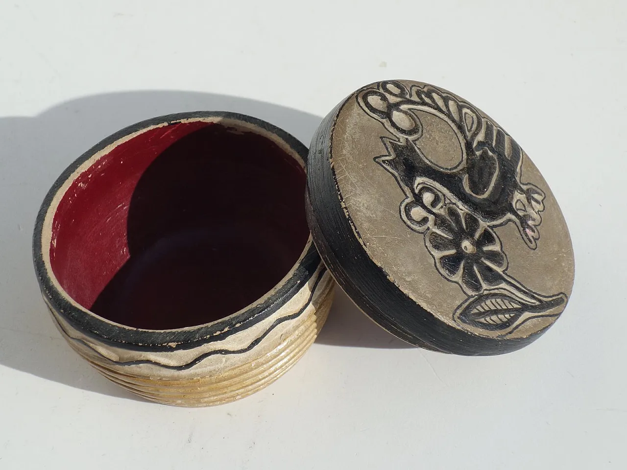 Scatola rotonda in ceramica, anni '30 5