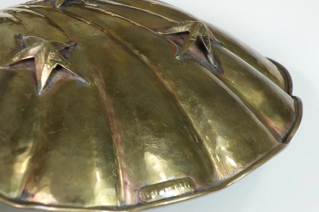 Coppia di scodelle Art Deco in ottone e metallo argentato, anni '30 7