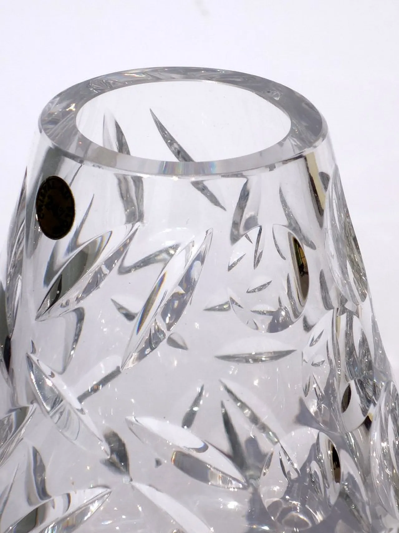 Vaso in cristallo molato Space Age, anni '60 2