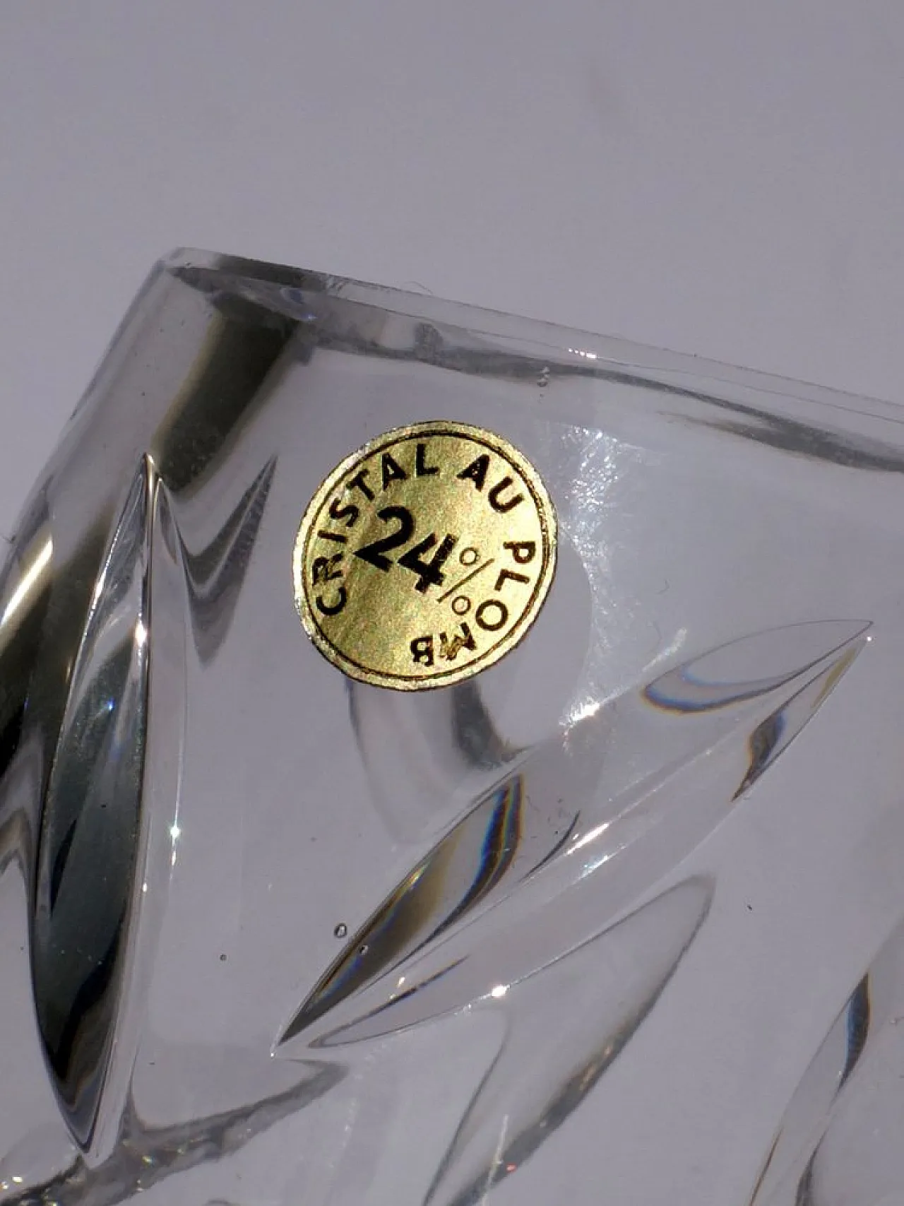 Vaso in cristallo molato Space Age, anni '60 3