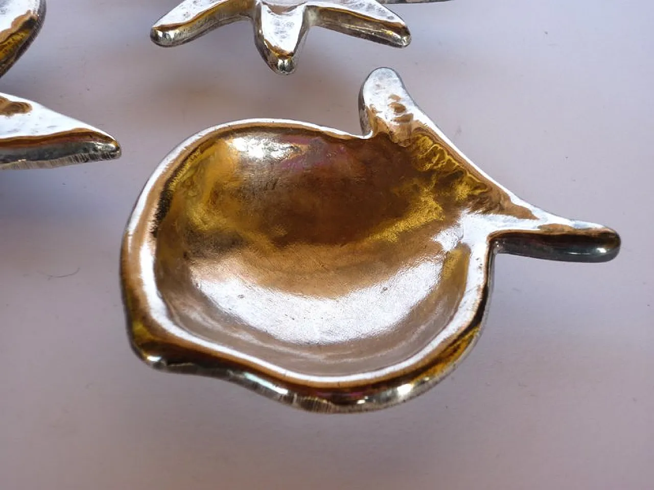 3 Posaceneri in metallo argentato di Edouard Rambaud, anni '70 4