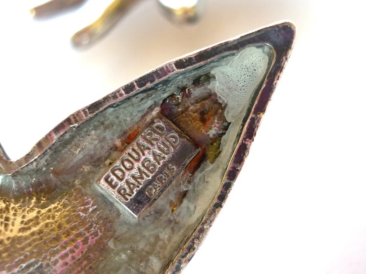 3 Posaceneri in metallo argentato di Edouard Rambaud, anni '70 6