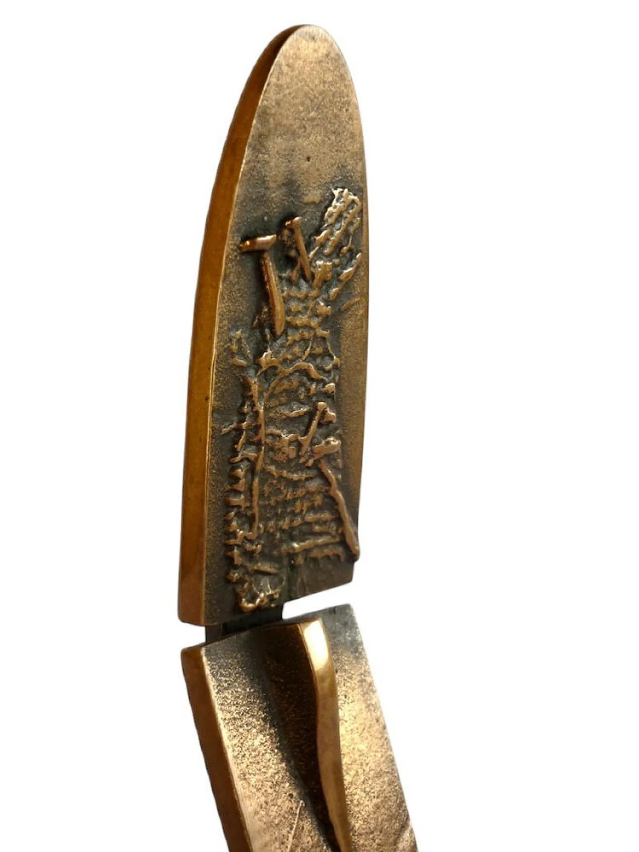 Scultura astratta in bronzo di Carlo Brera, anni '70 2