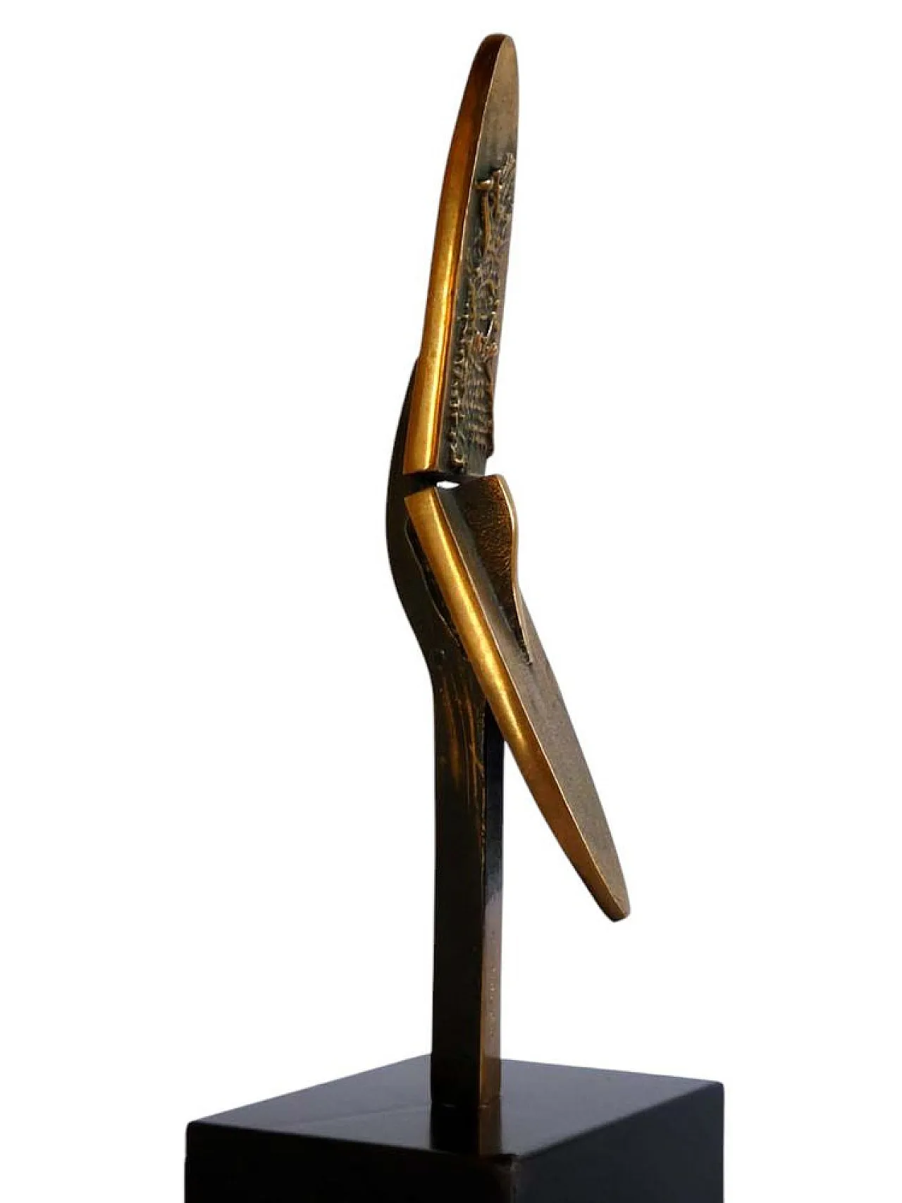 Scultura astratta in bronzo di Carlo Brera, anni '70 4