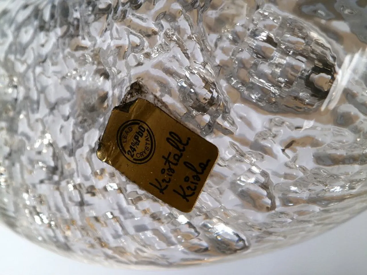 Vaso Space Age in cristallo argentato di Kristall Krisla, anni '60 4