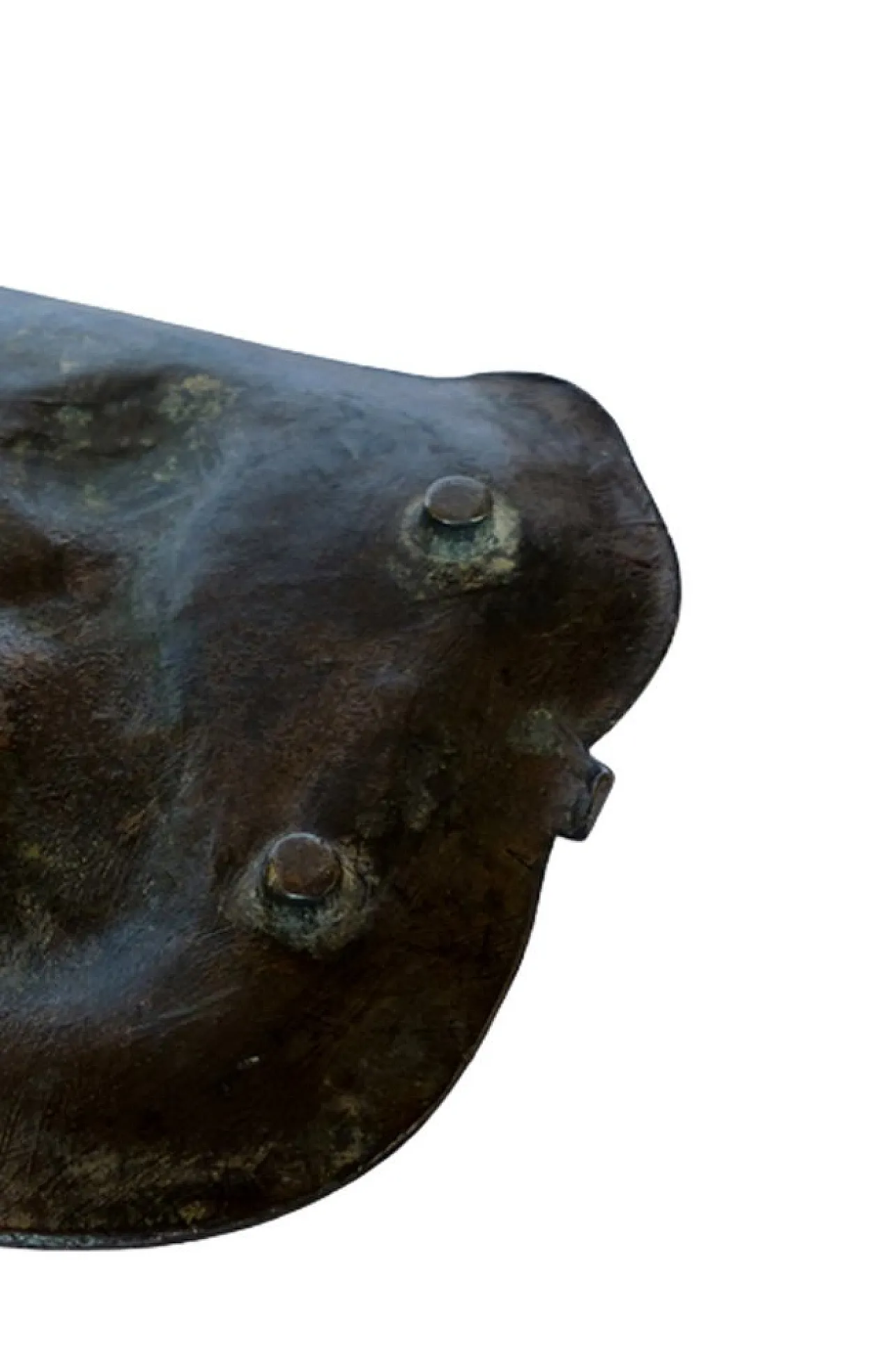 Posacenere Art Nouveau in peltro o piatto con motivo bambino, inizio '900 3