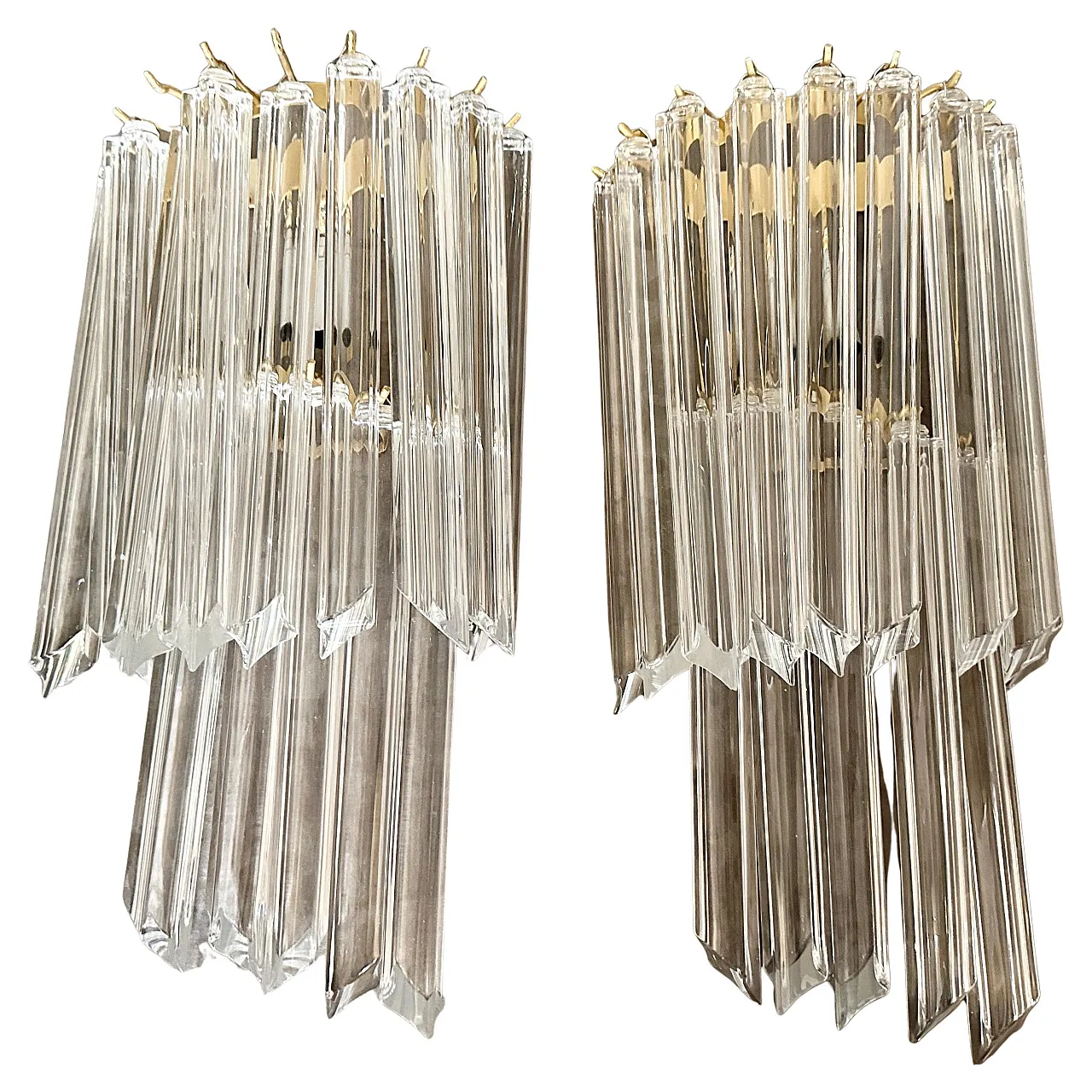 Pair of Murano glass wall sconces by Venini, 1970s 1