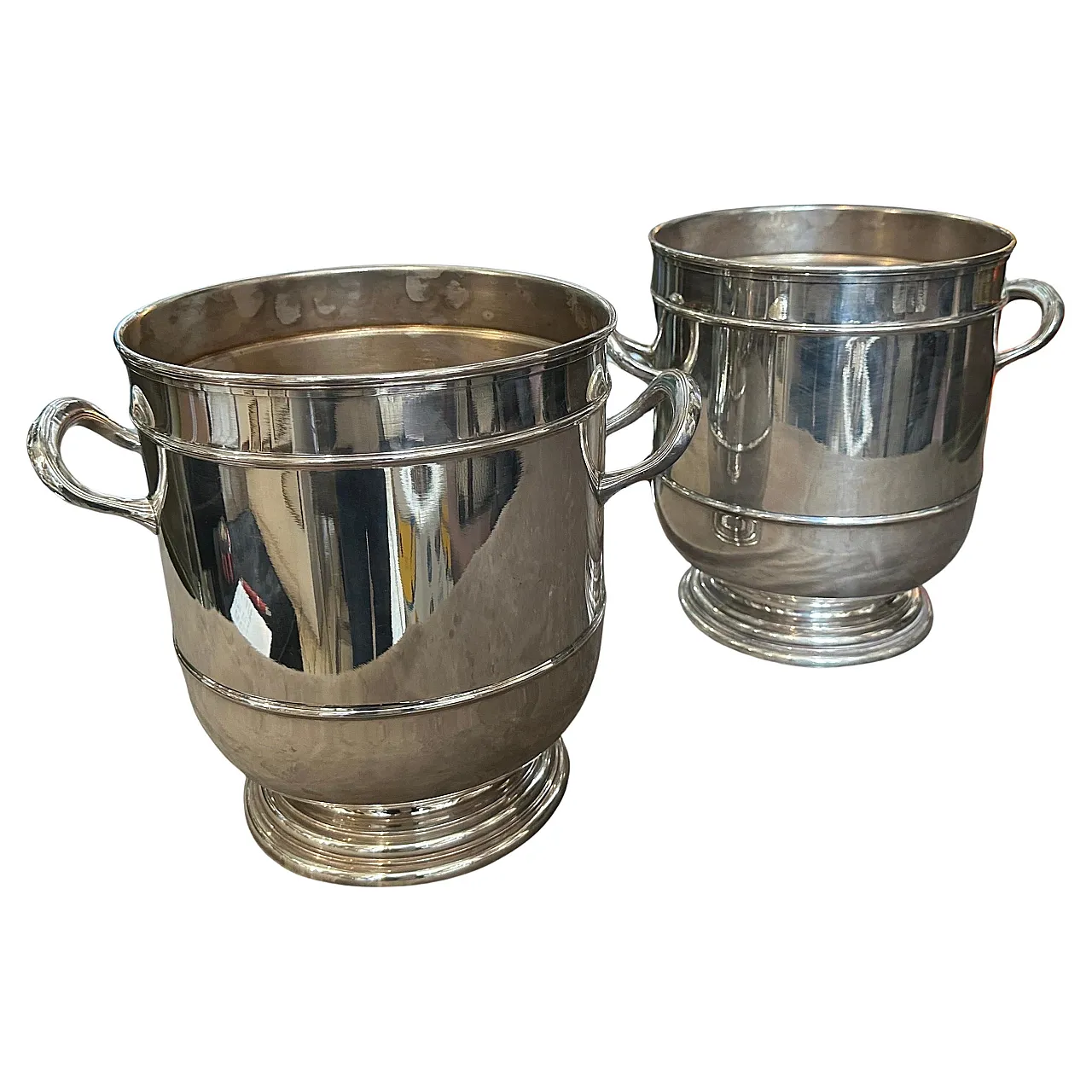 Pair of silver-plated wine coolers, 1970s 1