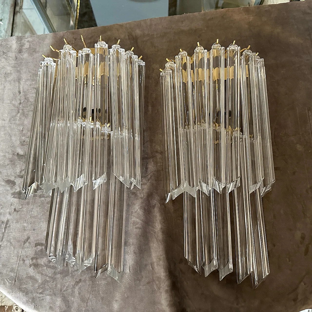 Pair of Murano glass wall sconces by Venini, 1970s 4