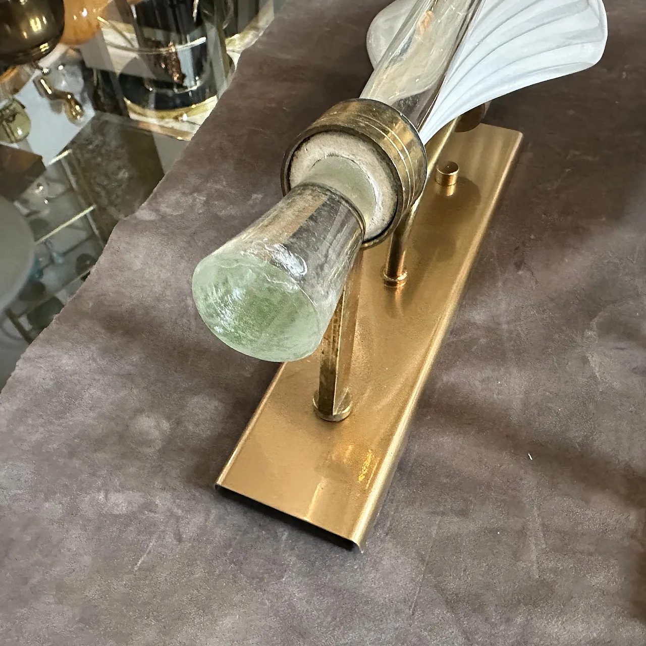 Pair of Murano glass wall sconces by Franco Luce, 1970s 4