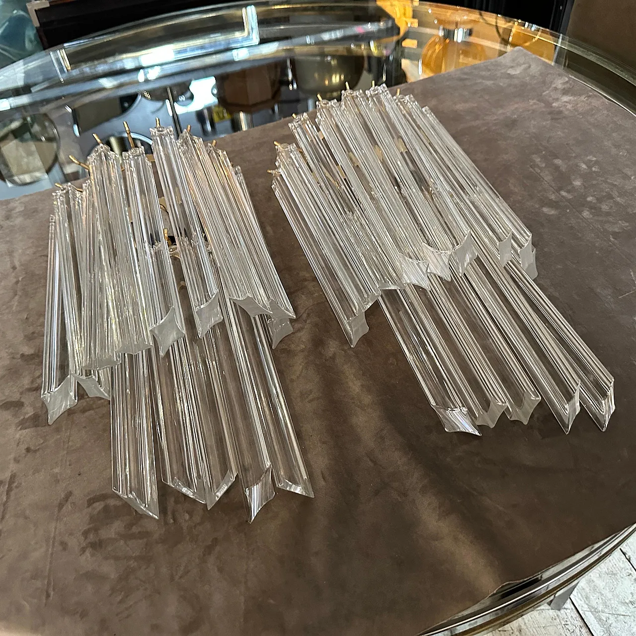 Pair of Murano glass wall sconces by Venini, 1970s 5