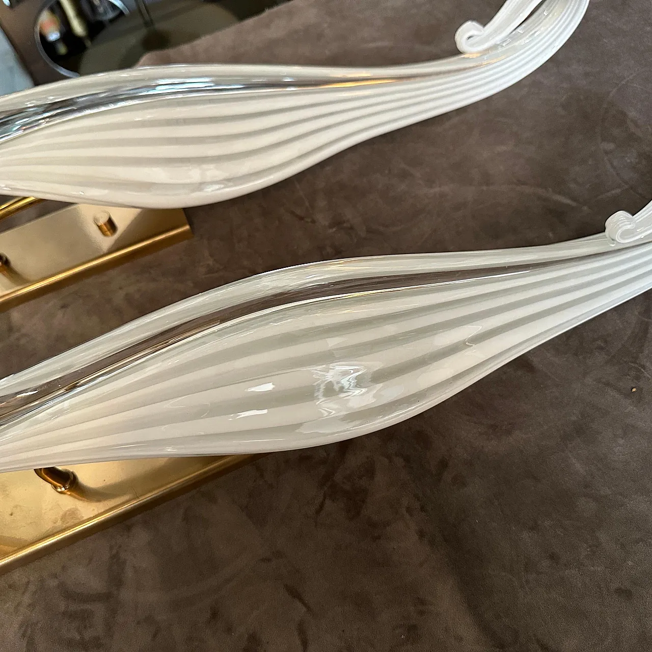 Pair of Murano glass wall sconces by Franco Luce, 1970s 6