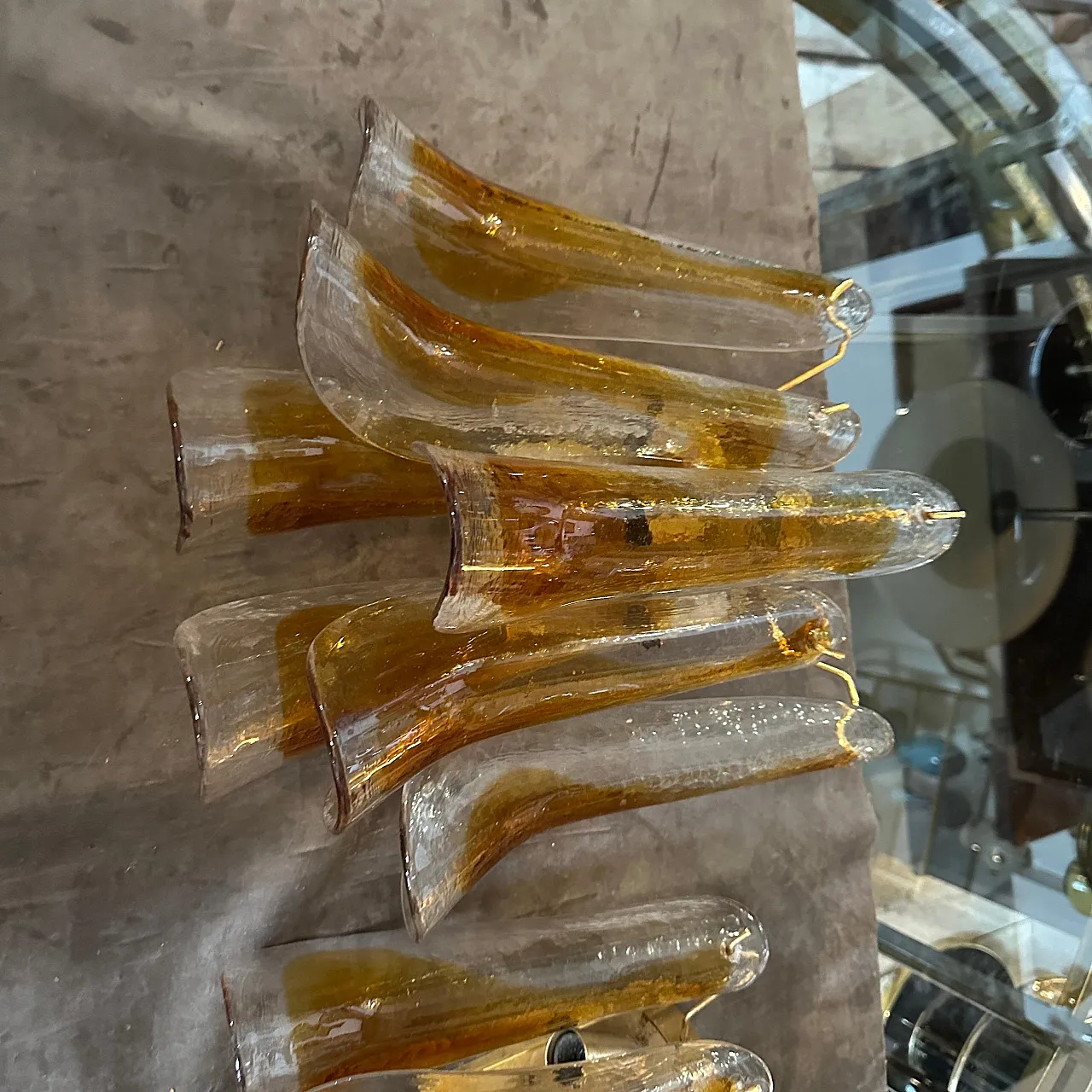 Pair of Murano glass petal wall lamps, 1970s 7