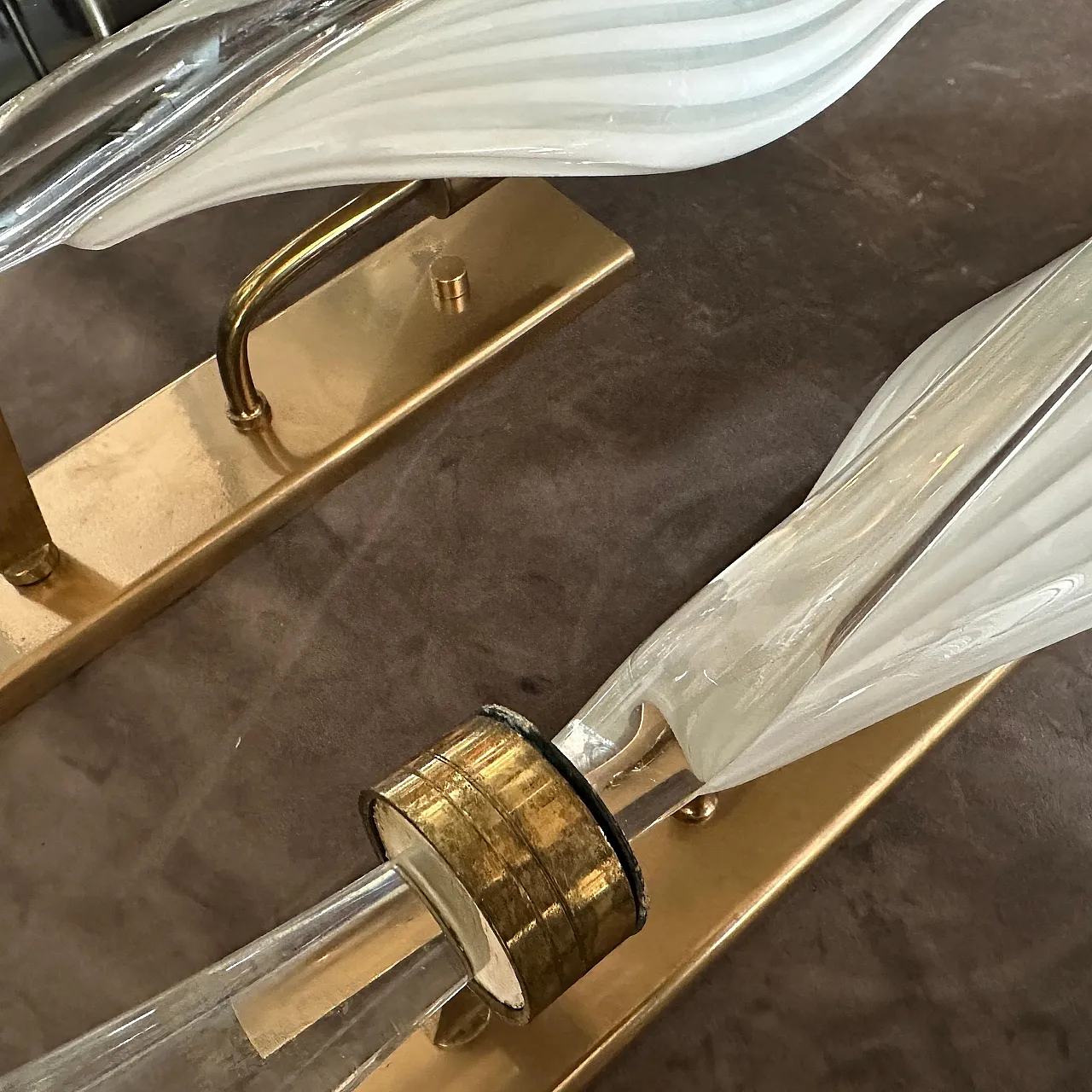Pair of Murano glass wall sconces by Franco Luce, 1970s 8