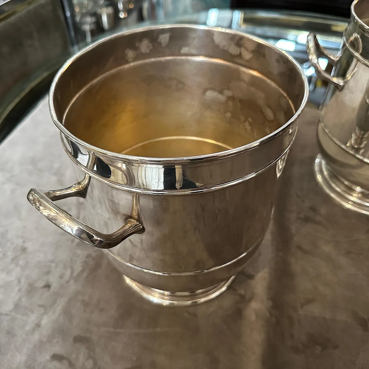 Pair of silver-plated wine coolers, 1970s 11