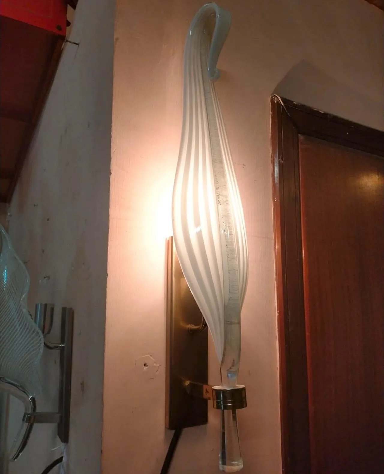 Pair of Murano glass wall sconces by Franco Luce, 1970s 15