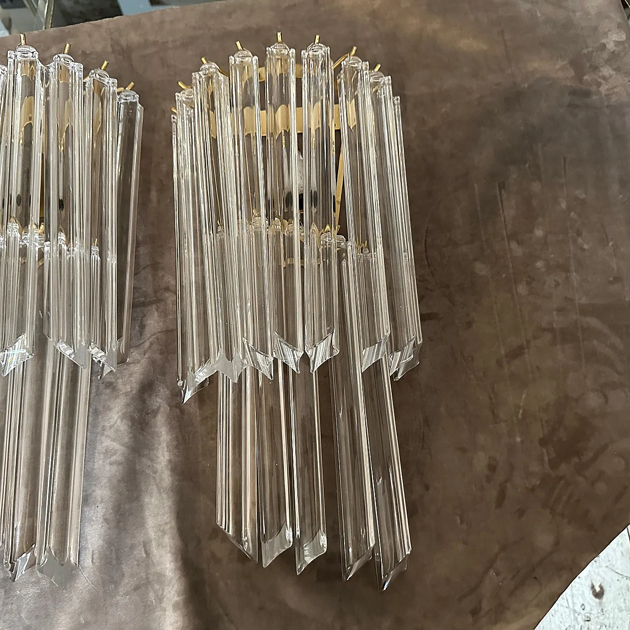 Pair of Murano glass wall sconces by Venini, 1970s 17