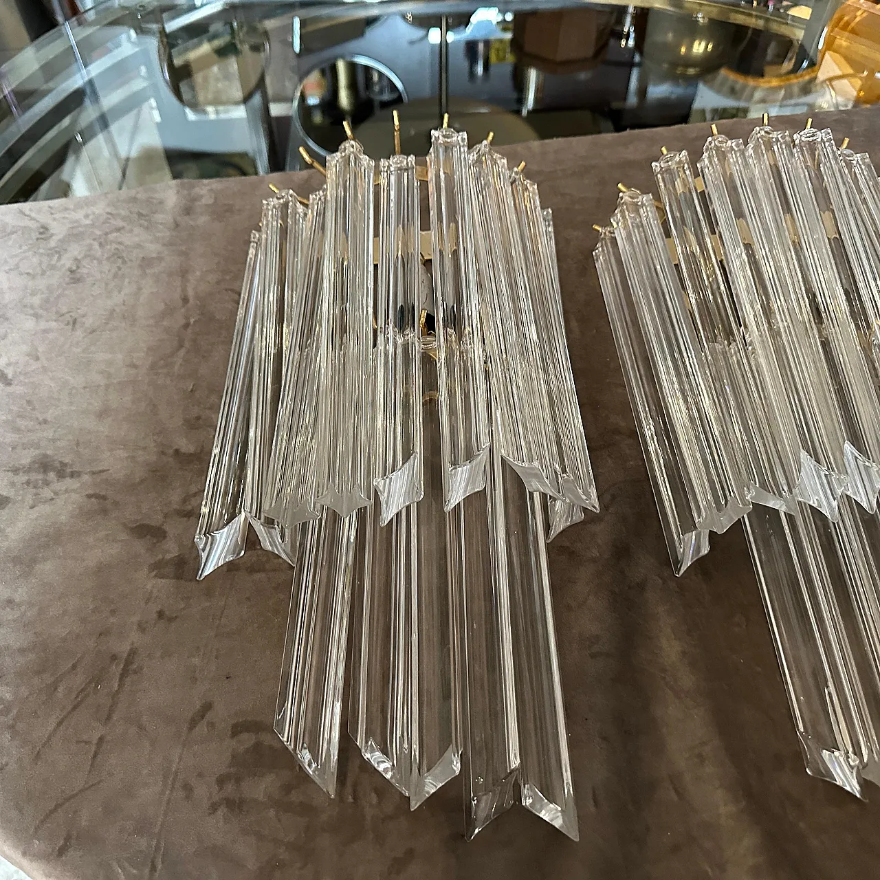 Pair of Murano glass wall sconces by Venini, 1970s 18