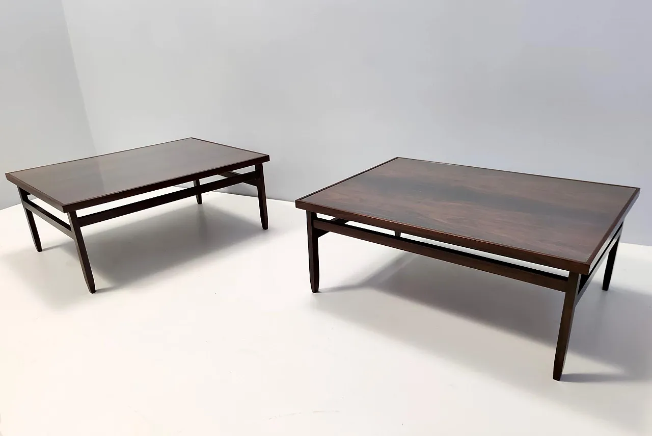 Rectangular Ebonized Walnut and Glass Coffee Table, 70s 6