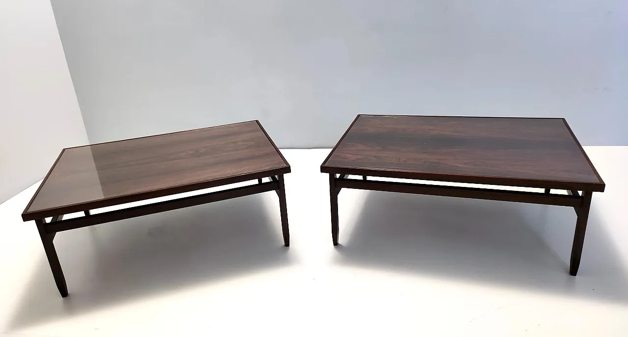 Rectangular Ebonized Walnut and Glass Coffee Table, 70s 7