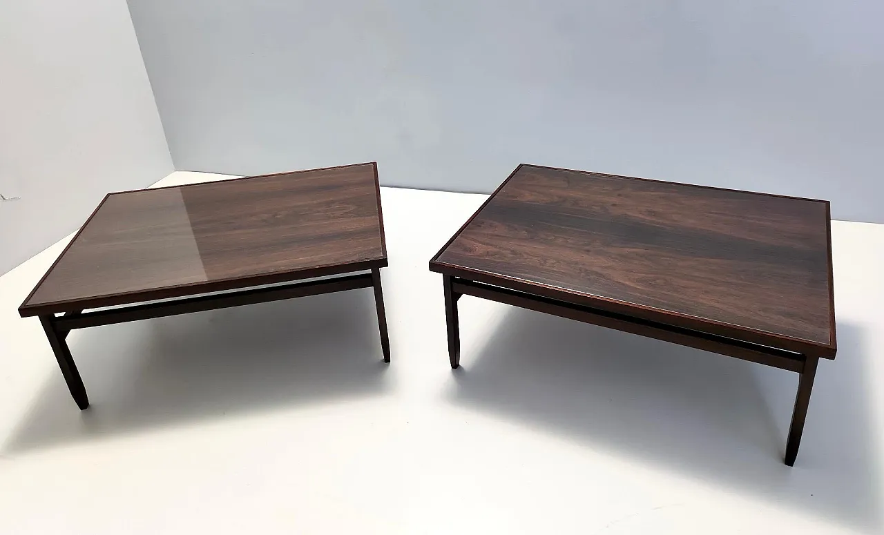 Rectangular Ebonized Walnut and Glass Coffee Table, 70s 9