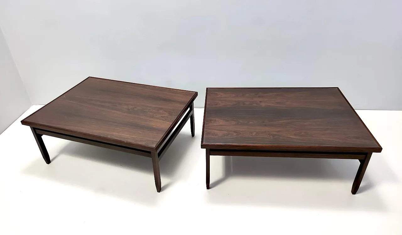 Rectangular Ebonized Walnut and Glass Coffee Table, 70s 10