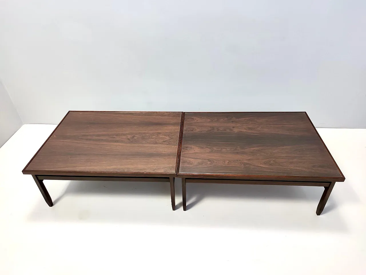 Rectangular Ebonized Walnut and Glass Coffee Table, 70s 11
