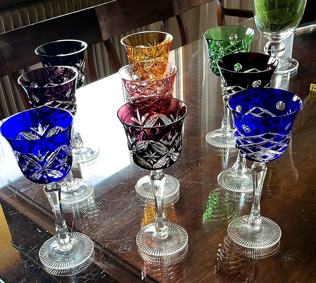 9 Calici Antichi in Cristallo di Boemia, primo '900 1