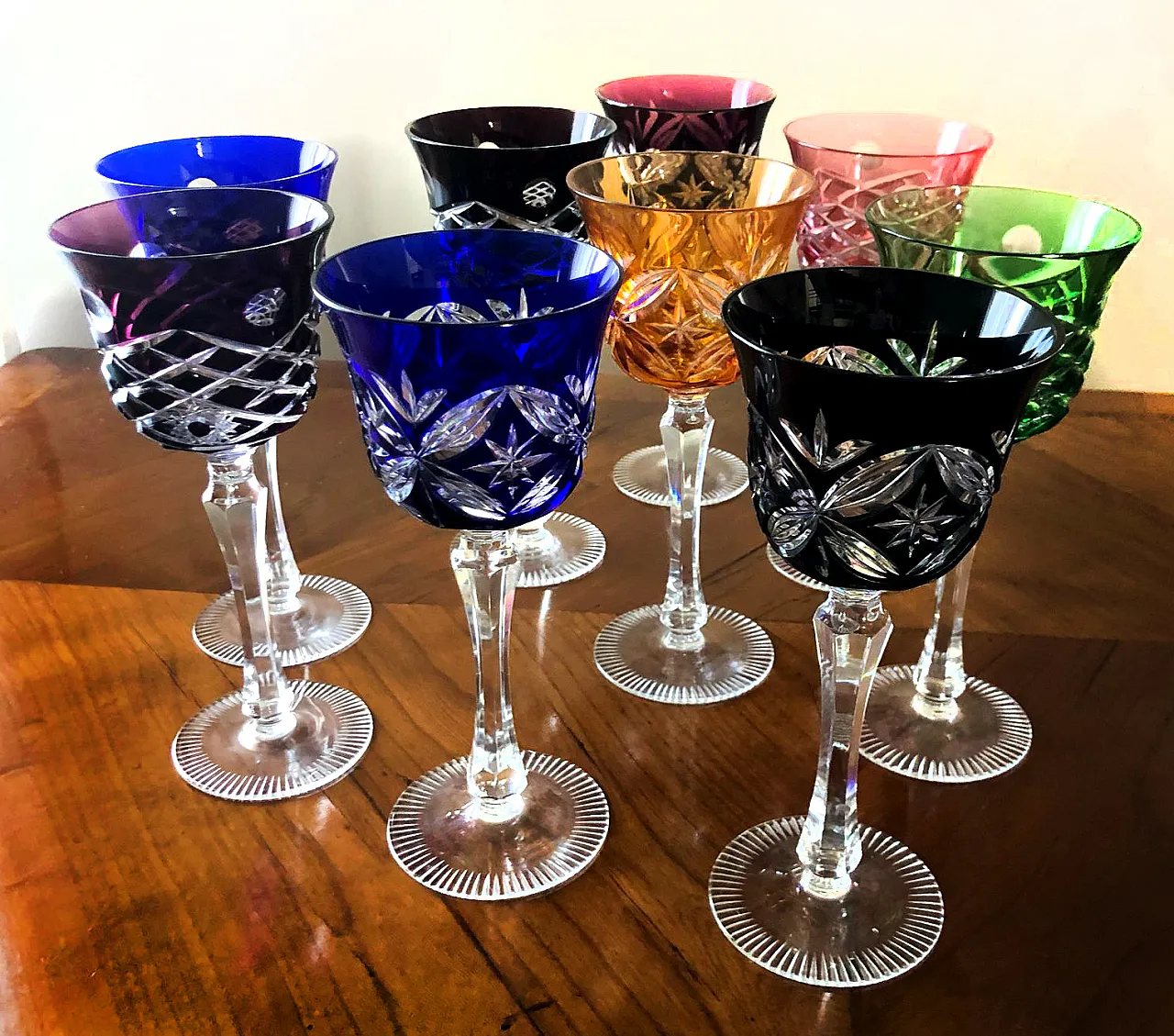 9 Calici Antichi in Cristallo di Boemia, primo '900 4