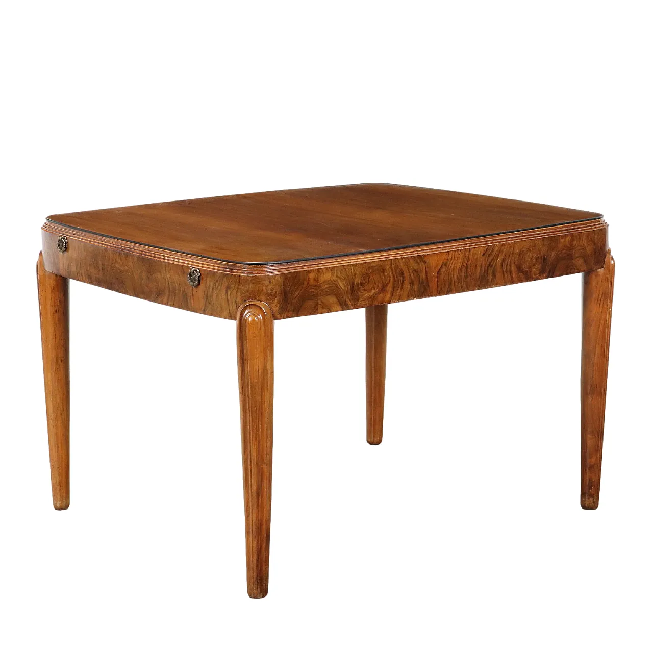 Table in briarwood and glass, early 20th century 1