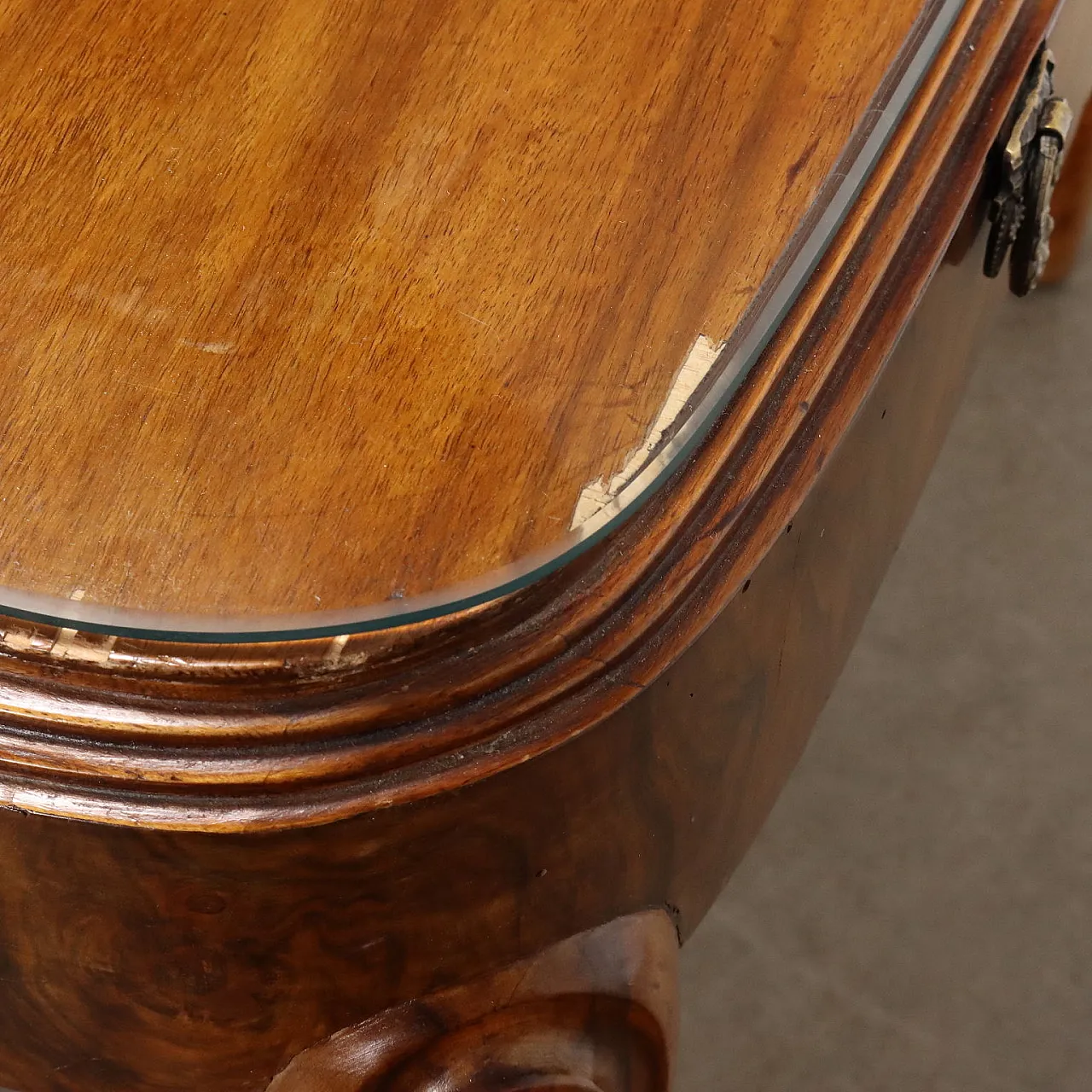 Table in briarwood and glass, early 20th century 5