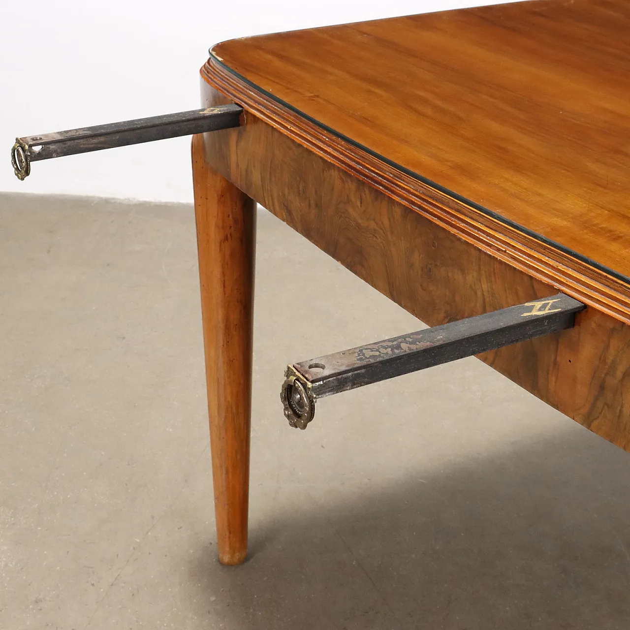 Table in briarwood and glass, early 20th century 7