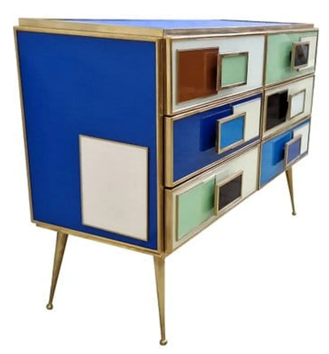 Cassettiera stile vetro Murano, sei cassetti, anni '90 3