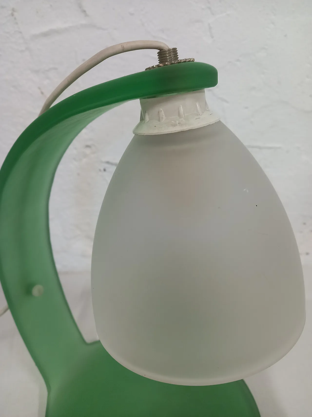 Pair of two -tone glass table lamps 6