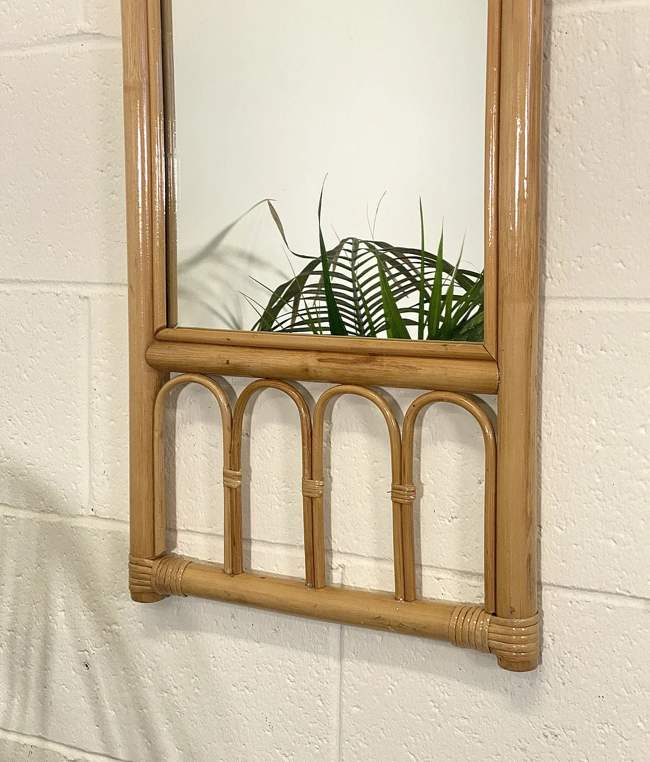 Specchio in bambù anni 70 3