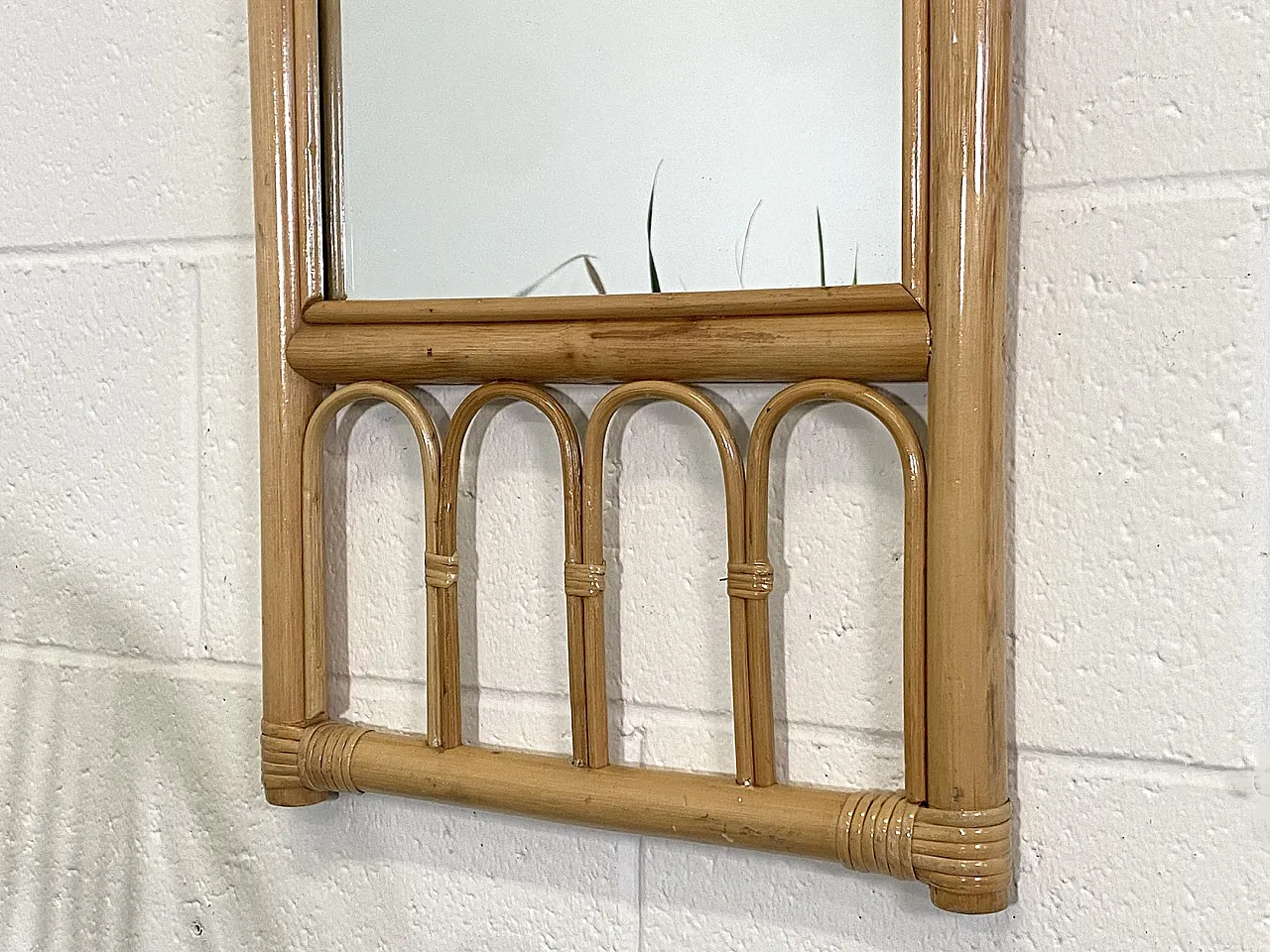 Specchio in bambù anni 70 4