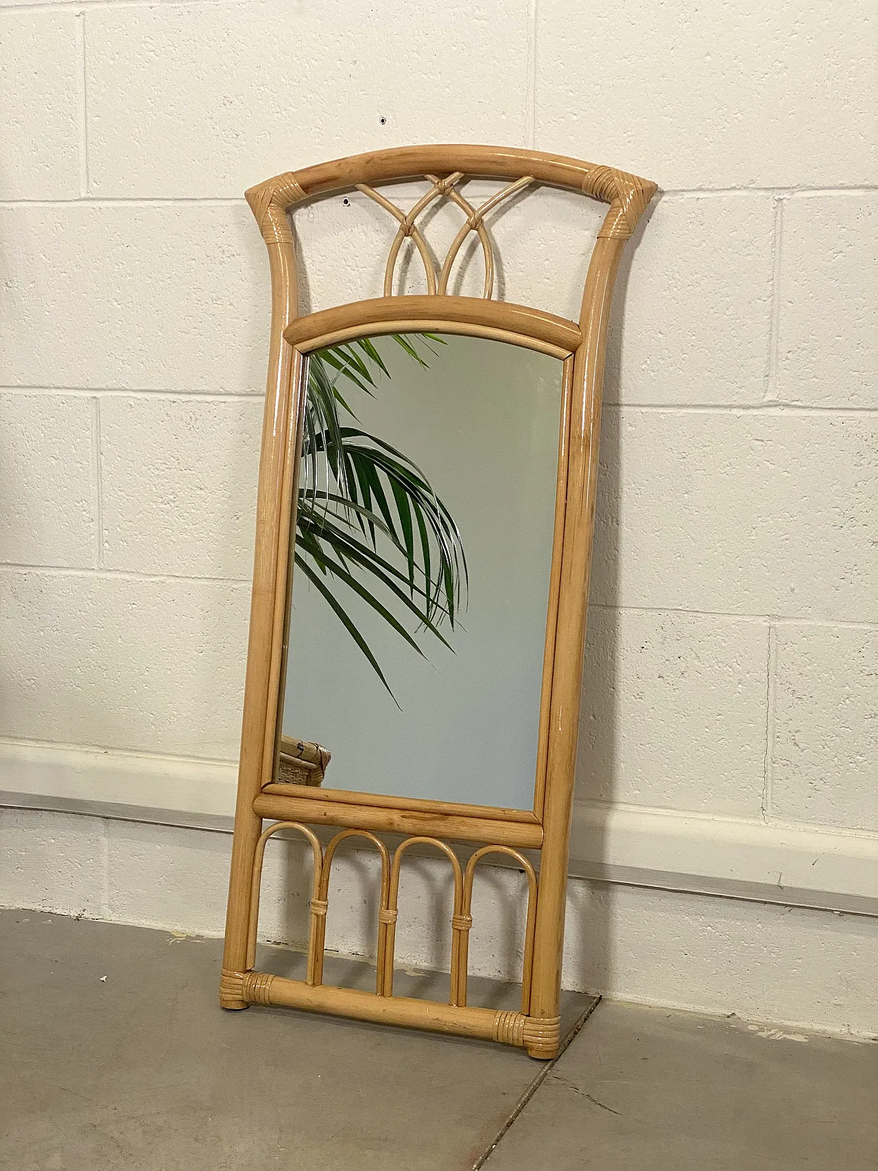 Specchio in bambù anni 70 6