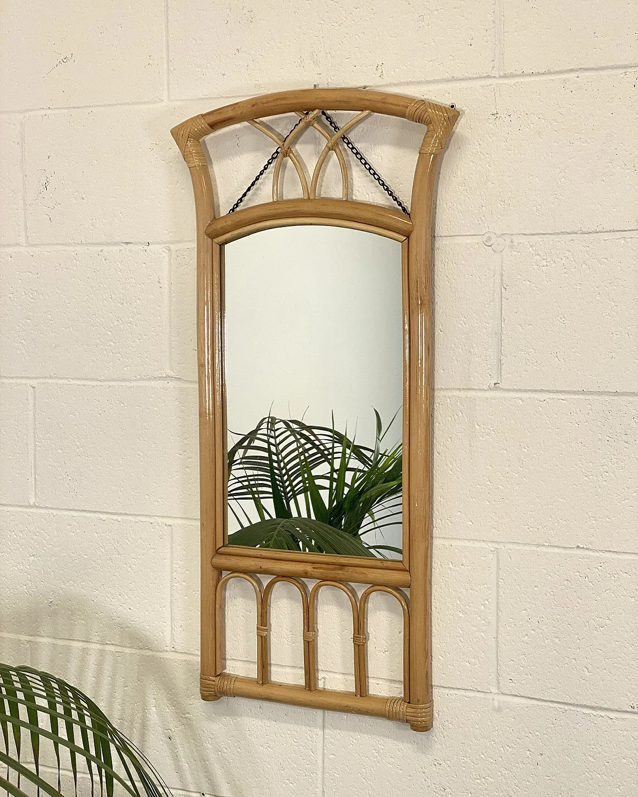 Specchio in bambù anni 70 8