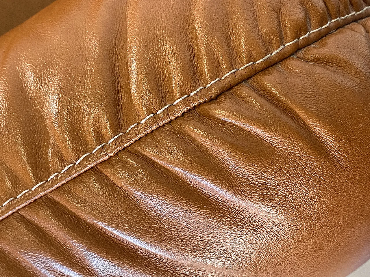 Pair of leather armchairs mod. Piumotto by A. Arrigoni for Busnelli 1