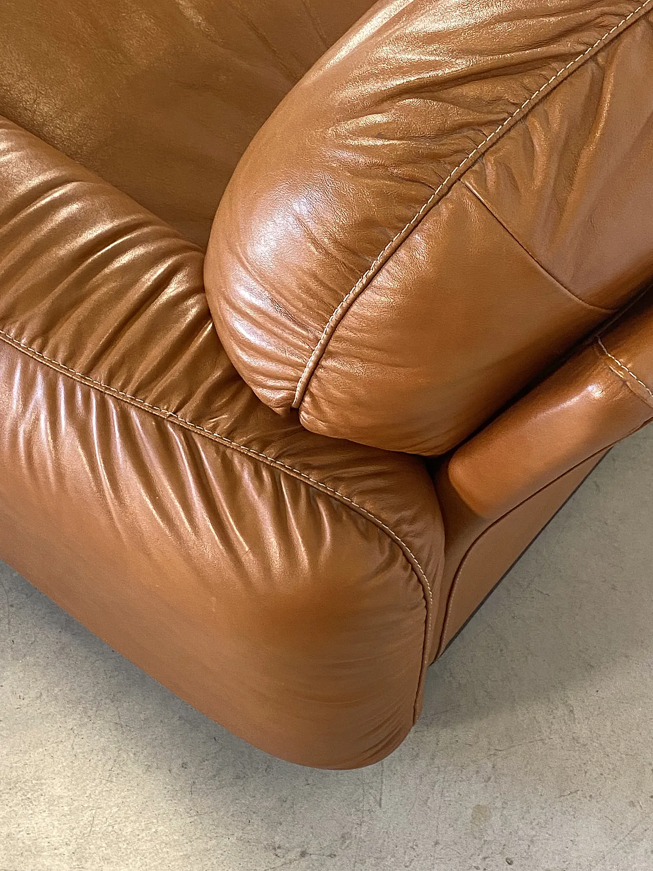 Pair of leather armchairs mod. Piumotto by A. Arrigoni for Busnelli 3