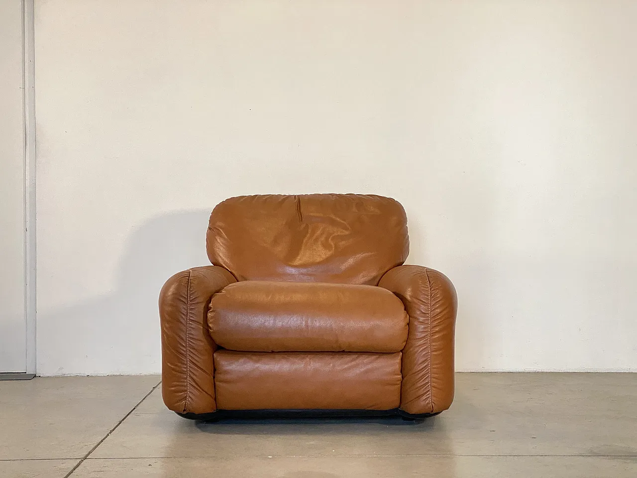 Pair of leather armchairs mod. Piumotto by A. Arrigoni for Busnelli 15
