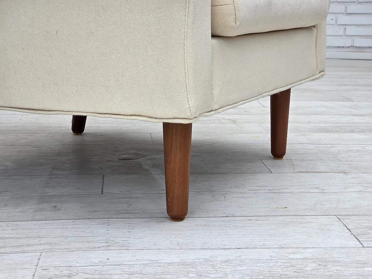 Anni '70, loungechair danese, lana di mobili, gambe in legno di teak. 4