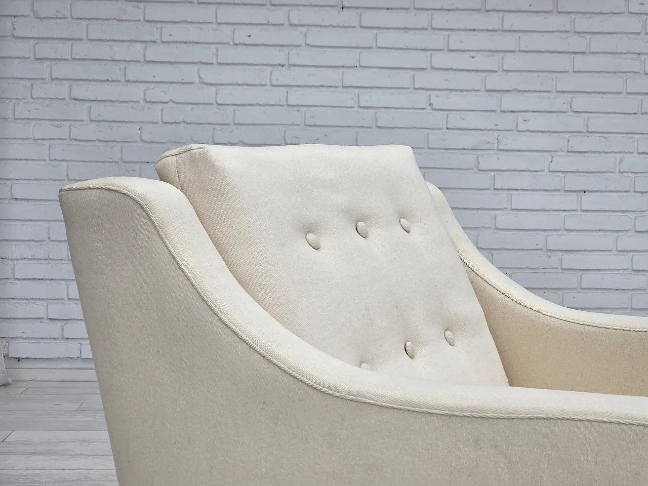 Anni '70, loungechair danese, lana di mobili, gambe in legno di teak. 5