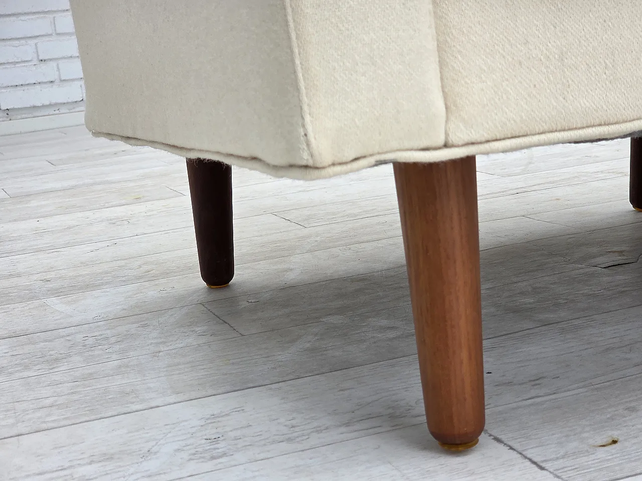 Anni '70, loungechair danese, lana di mobili, gambe in legno di teak. 10