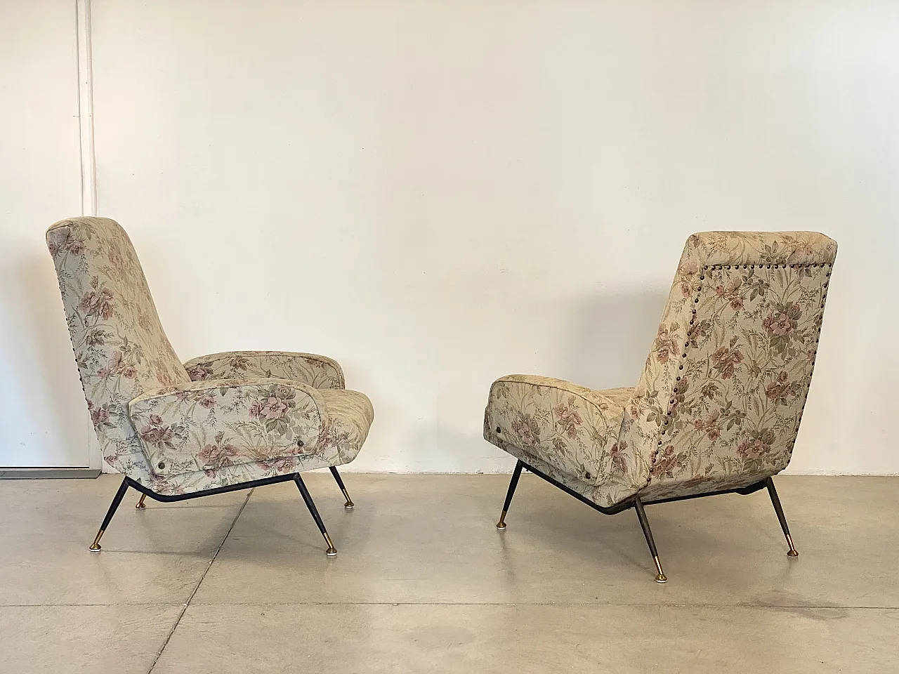 Pair of armchairs in the style of Nino Zoncada 1950s 5