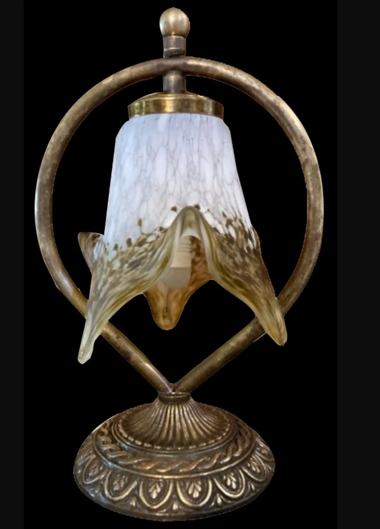 Lámpara de mesa Art Nouveau vintage, 1940 7