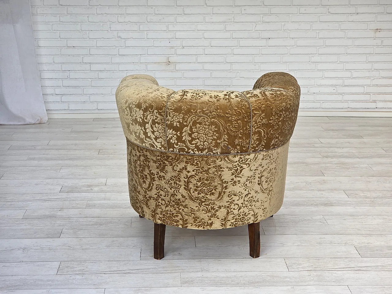 Poltrona danese, vellutoi verde, Anni '60 9