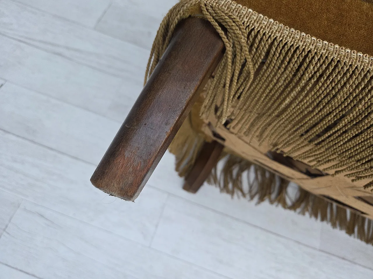 Danish 3-seater sofa, honey-yellow velour, beech wood, 1960s 19