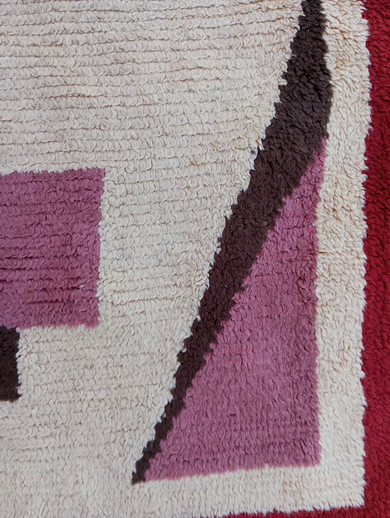 Tappeto Cogolin art decò annodato a mano in lana, anni '50 3