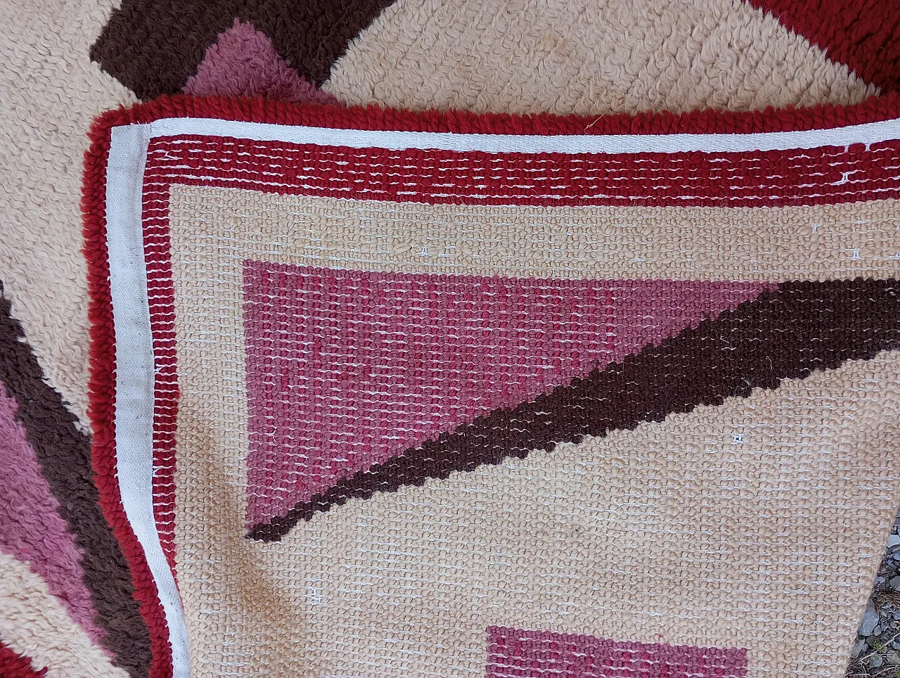 Tappeto Cogolin art decò annodato a mano in lana, anni '50 12